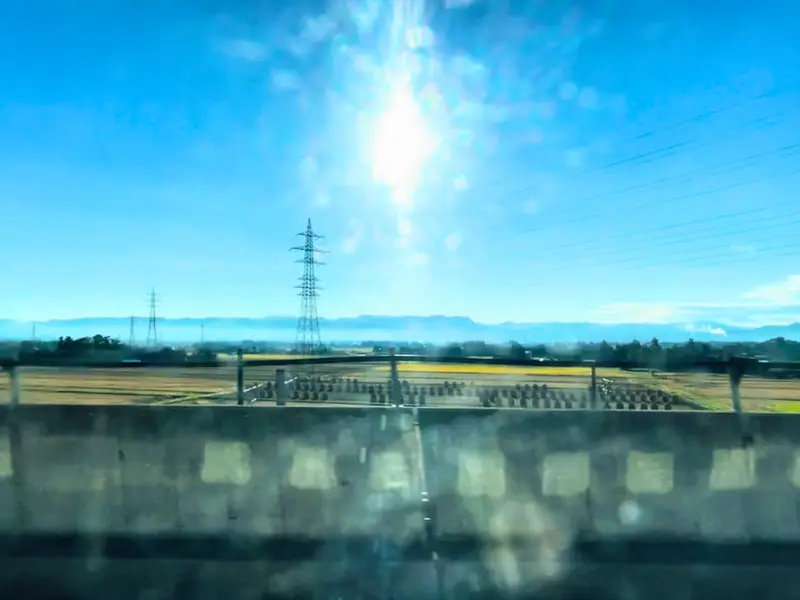 北上盆地を縦断する