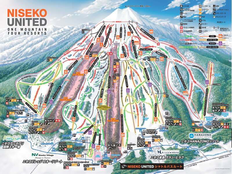 ニセコHANAZONOリゾートのコースMAP