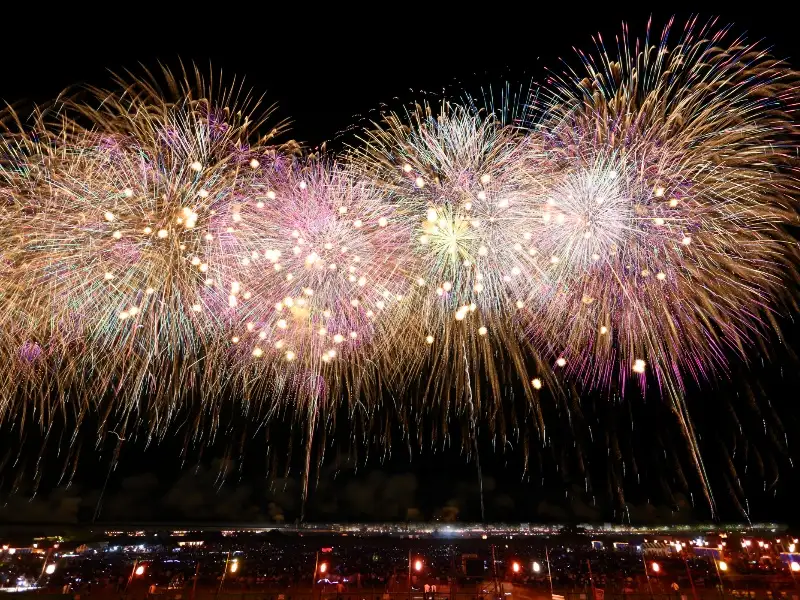 米百俵花火尺玉100連発（2018年撮影）